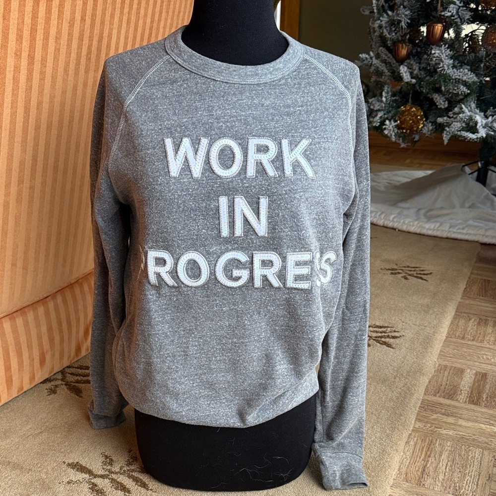 Bow & Drape Gray Crew Neck Sweater - Picture 2 of 4